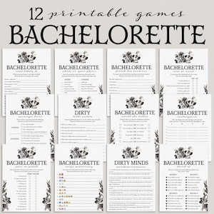 Bride or Die Bachelorette Party Games Bundle Printable Till Death Do Us Party Black Floral Hen Games Gothic Goodbye Bachelorette Skull FS1