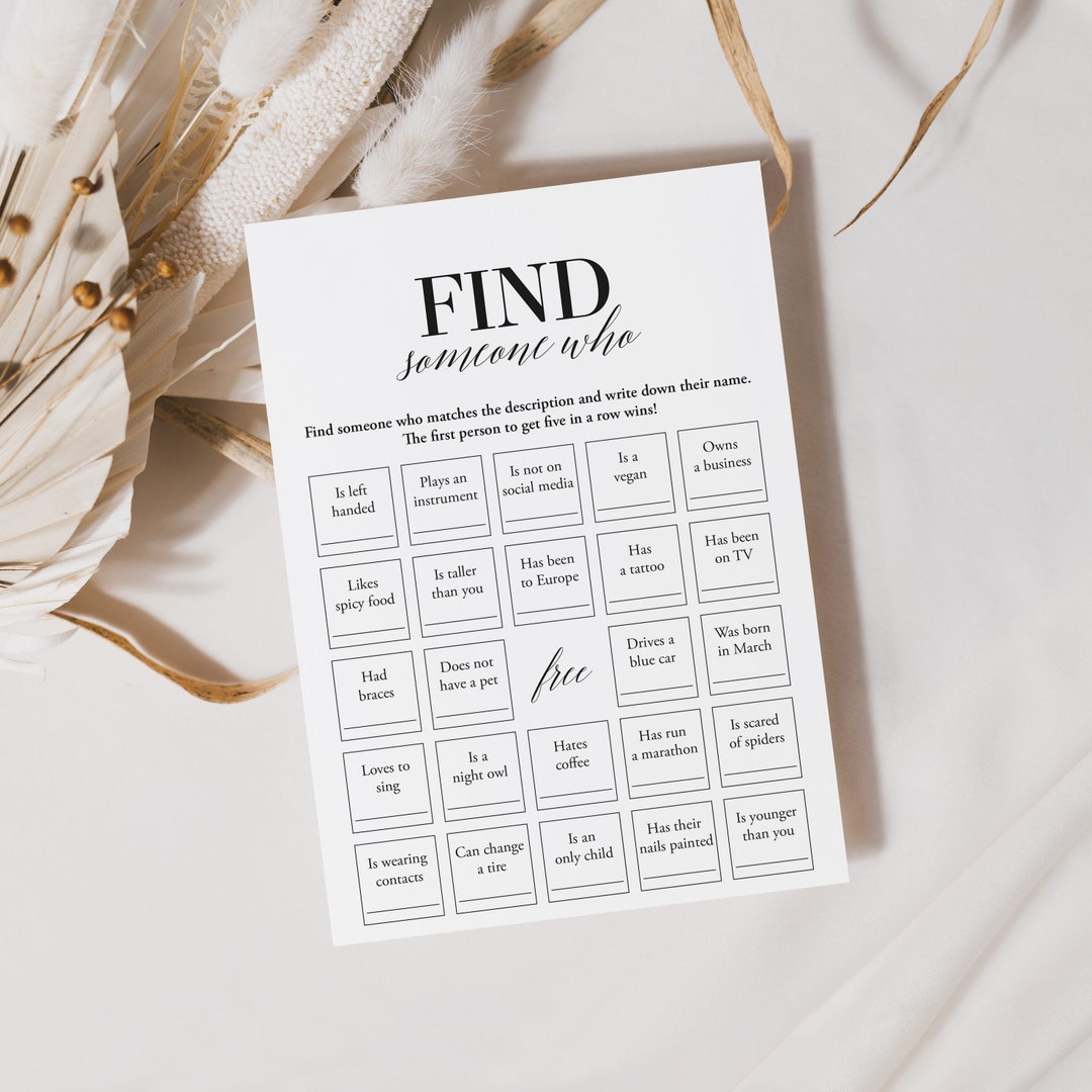 Icebreaker Bingo Find Someone Who Printable Icebreaker Cards Etsy Icebreaker Bingo Find Someone Who Printable Icebreaker Cards Etsy