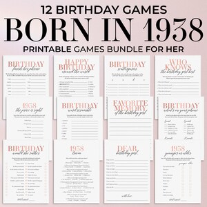 87th Birthday Games for Her Born in 1938 Birthday Games Elegant Birthday Party Games Back in 1938 Trivia Printable 87 Birthday 1938 Game MB2