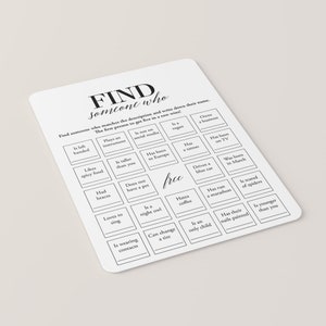 Icebreaker Bingo Find Someone Who Printable Icebreaker Cards Mingle Bingo Human Social Game Minimalist Party Starter Easy Party Game MB2 image 7