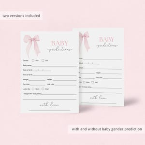 Coquette Baby Shower Games Printable Pink Bow Baby Shower Games Baby Girl Shower Bow Themed BabyShower Decorations Gift Baby Bingo Cards PB1 image 8