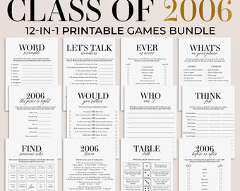 20th Class Reunion Games Printable Class of 2006 Reunion Party Games 20th High School Reunion 20 Years Reunion Class of 2006 Trivia Quiz MB2