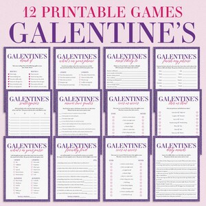 Galentines Games Printable Galentines Day Party Bundle Girls Night Games Girls Night In Games Pink Glitter Galentine Games Friendly Feud PG1