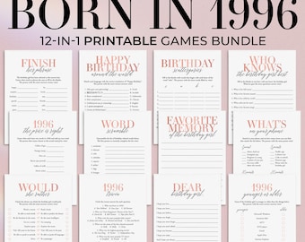 30th Birthday Games for Women Born in 1996 Birthday Party Games Blush Birthday Games for Her 30 Birthday Trivia Rose Gold Dirty Thirty MB2