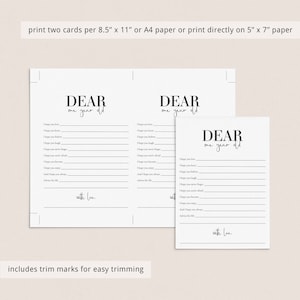 First Birthday Wish Cards Printable Hopes and Wishes for the One Year ...