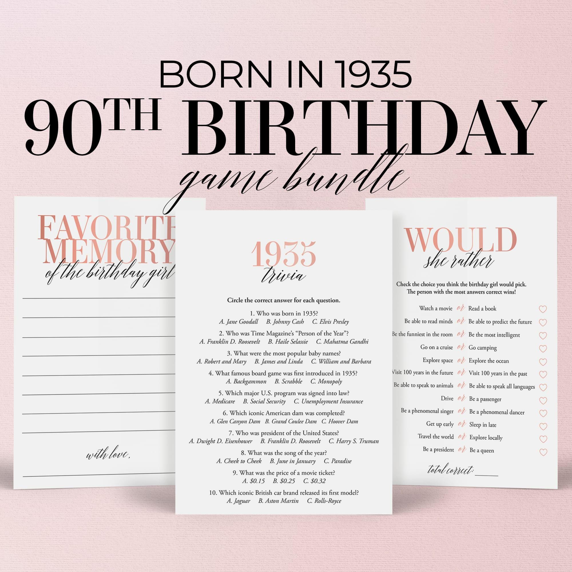 90th Birthday Party Games Bundle Printable Born in 1935 Birthday Games for Her 90th Birthday 1935 Trivia Turning 90 Grandmother Birthday MB2 - Etsy 90th-birthday-party-games-bundle-printable-born-in-1935-birthday-games-for-her-90th-birthday-1935-trivia-turning-90-grandmother-birthday-mb2-etsy
