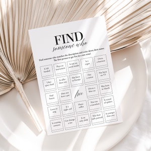 Icebreaker Bingo Find Someone Who Printable Icebreaker Cards Mingle Bingo Human Social Game Minimalist Party Starter Easy Party Game MB2 image 3