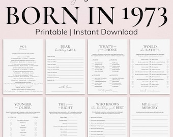 Born in 1973 53rd Birthday Games for Her Minimal Birthday Party Games Turning 53 Years Old 53rd Birthday Celebration Games for Family PP2