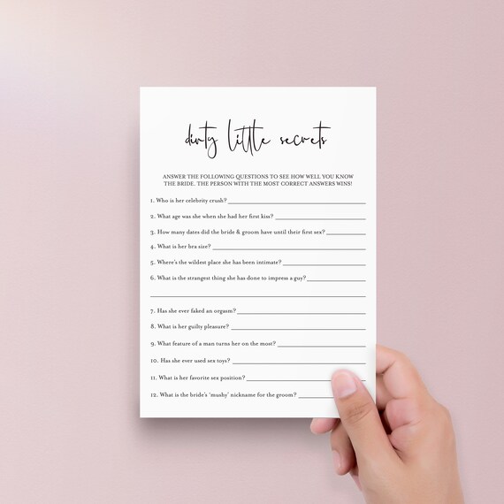 Bachelorette Game Dirty Little Secrets Printable Who Knows the - Etsy Bachelorette Game Dirty Little Secrets Printable Who Knows the - Etsy