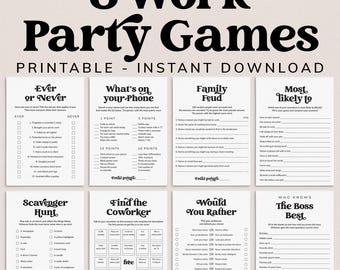 Work Party Games Printable Office Games Team Building Ideas Find The Coworker Human Bingo Get To Know Me Staff Meeting Corporate Games MV1
