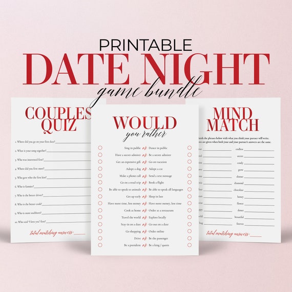 Couples Games Printable Date Night Games for Adults Couples Quiz Marriage  Games for Couples Night Digital Download Couple Game Bundle MB2 