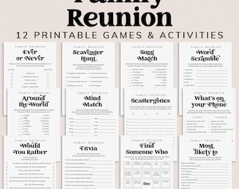 Family Reunion Games Printable Family Party Games Fun Family Reunion Icebreaker Games for Adults and Kids Family Bingo Family Game Night MV1