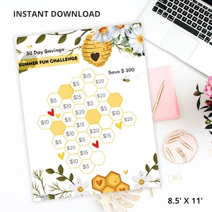 30 Days Savings Challenge | Printable Budgeting and Savings Trackers | Digital Budget Planners | Financial Organizers |  Budget Sheets