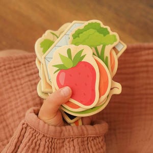 Magnete für Kinder, Obst und Gemüse, Kühlschrankmagnete, Pinnwandmagnete, Tafelmagnete, Holzmagnete mit Garten Elemente