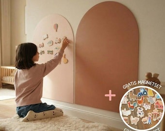 Magnettafel Kinder 90x60 cm – Selbstklebende Magnetwand ohne Bohren – Whiteboard & Magnetische Spielwand fürs Kinderzimmer