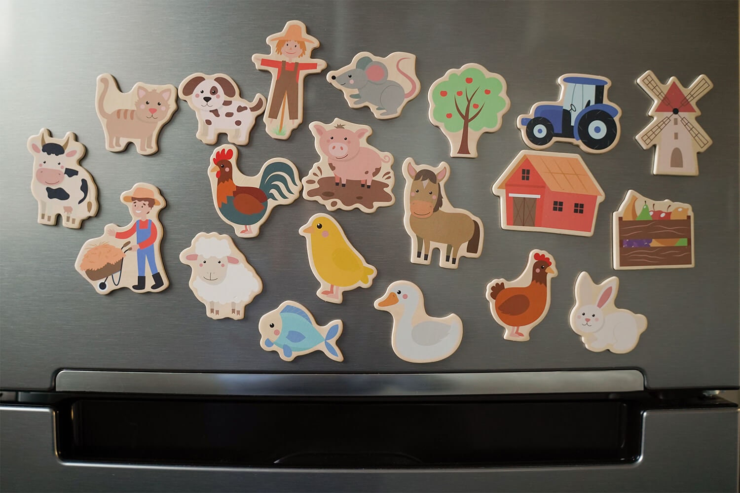 Fridge magnets: farm, board magnets, fridge magnets, wooden magnets, gift for children, birthday gift, children&#39;s activity