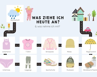 Dressing Cards for Children - Morning Routine - Children's Daily Schedule - What Should I Wear Today - Printable Flashcards (Spring/Summer)