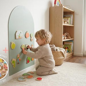 Tableau magnétique pour enfants 95 x 60 cm – Tableau magnétique autocollant sans perçage – Tableau blanc et mur de jeu magnétique pour la chambre des enfants