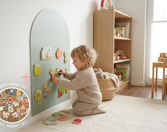 Magnetwand Kinder 90x60 cm – Selbstklebende Magnettafel ohne Bohren – Whiteboard & Magnetische Spielwand fürs Kinderzimmer