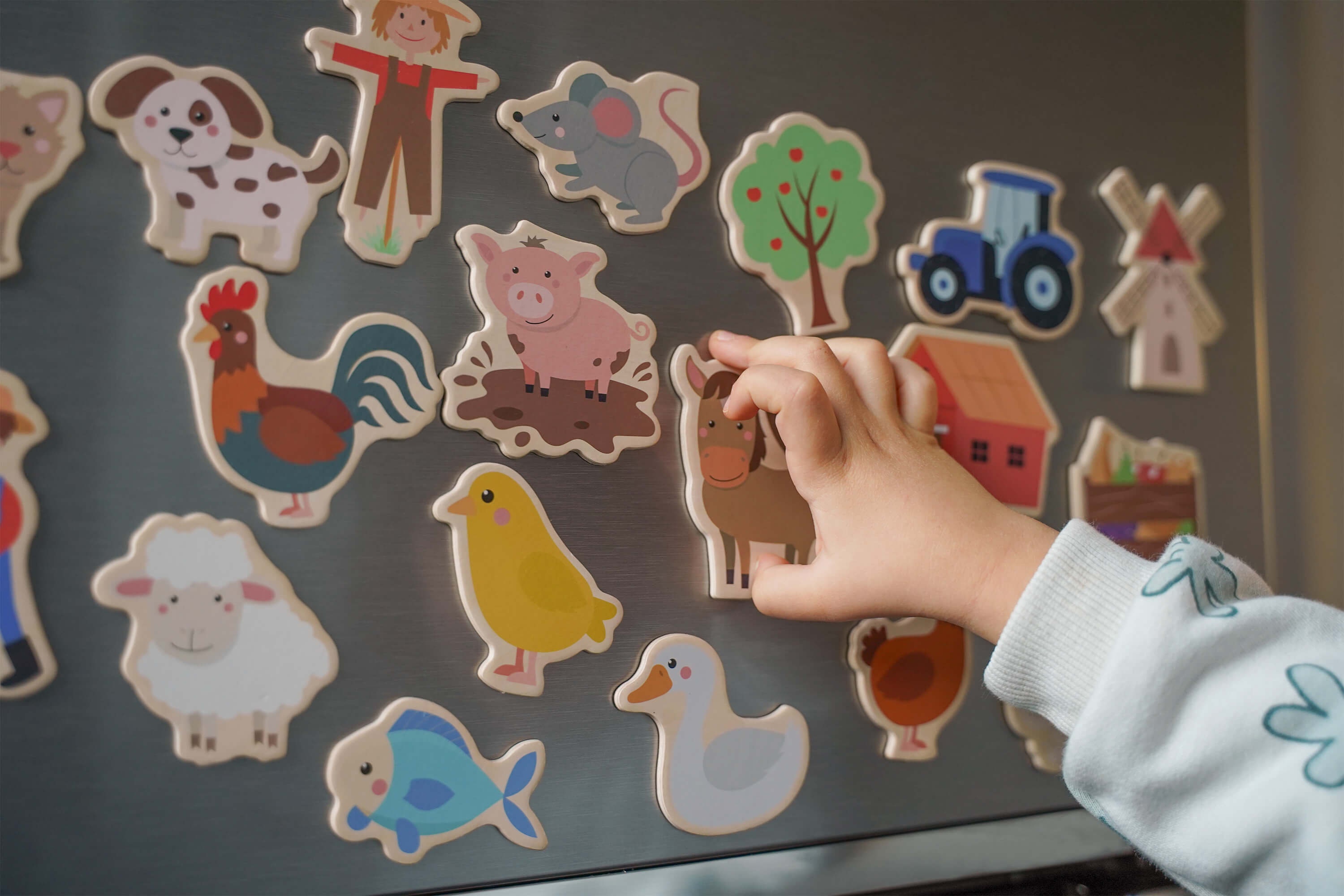Fridge magnets: farm, board magnets, fridge magnets, wooden magnets, gift for children, birthday gift, children&#39;s activity