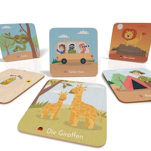 Kinder Geschenk: Memospielkarten - Safari, Memo Spiel, Montessori Spielzeug, Kinder Spielzeug, Kleinkind Geschenk, Memory, Taufe, Ostern
