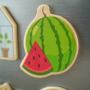 Das Magnet von der Wassermelone in einer Naheinstellung, damit man die Details der Melone erkennen kann.