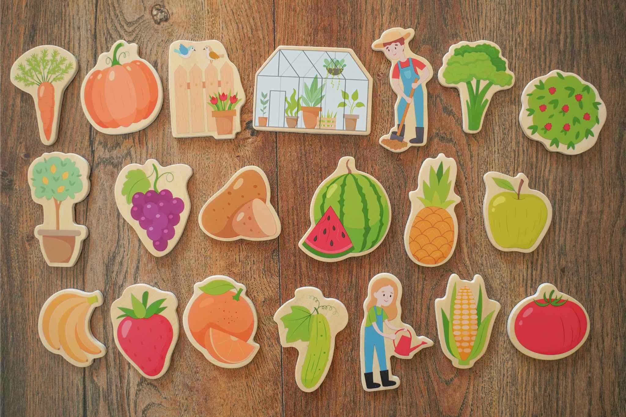 Fridge magnets: farm, board magnets, fridge magnets, wooden magnets, gift for children, birthday gift, children&#39;s activity