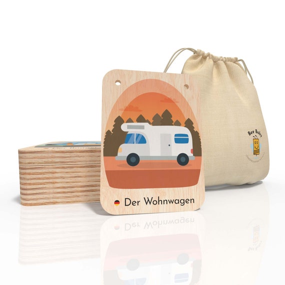Cartes mémoire de véhicules Apprendre l'allemand Développement éducatif du  langage pour les enfants Cartes d'animaux Jouets Waldorf -  France