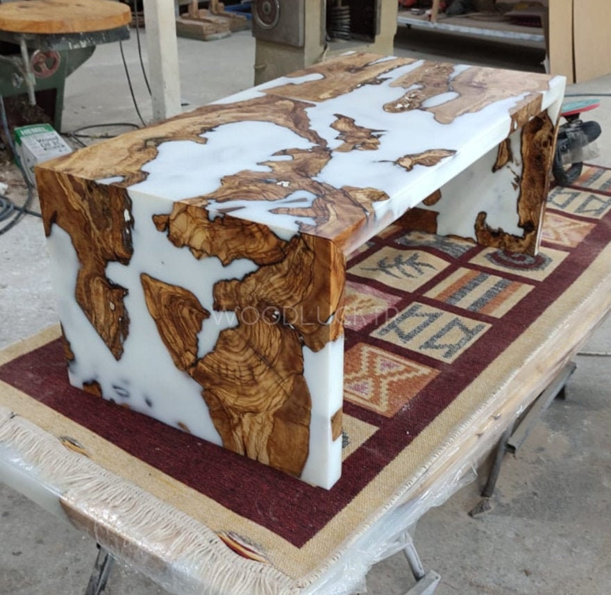 Table basse Époxy Olive