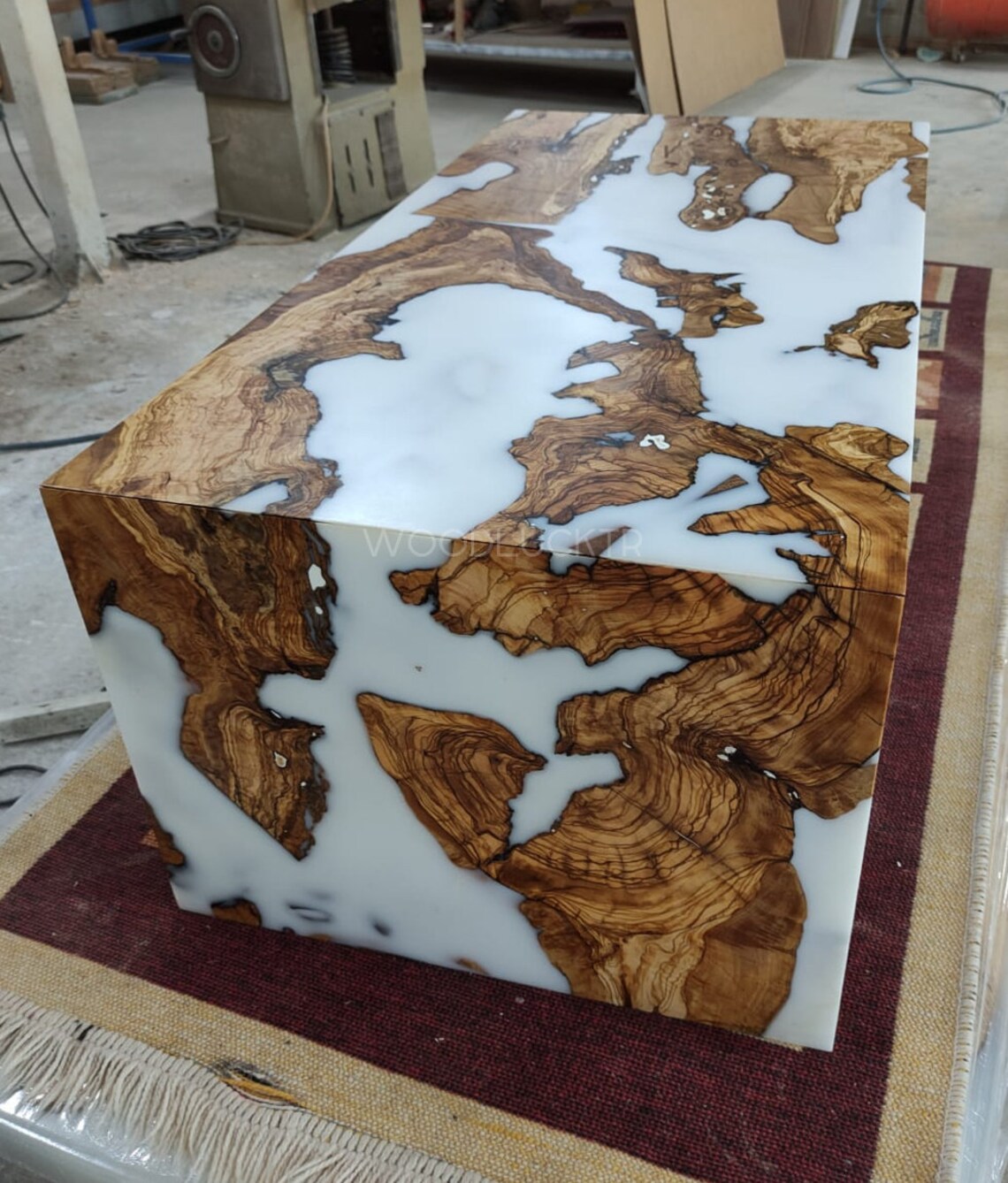 Custom Epoxy Table with White Resin Handmade Epoxy Coffee Etsy