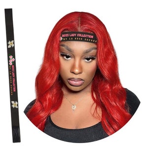 Custom Logo PINK Elastic Melt Belt Wigs Hair Lace Melt Velcro Belt