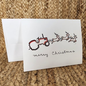 Carte de Noël « Traîneau tracteur », 5,5 x 4,25