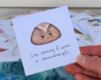 Tarjeta de ensalada linda: "Perdón por haber sido masa madre" (3x3)