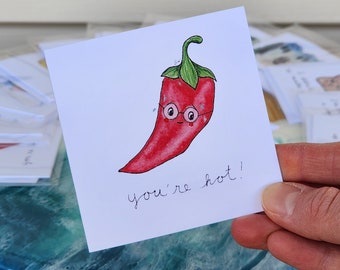 Tarjeta de ensalada linda: "¡Qué calor!" (3x3)