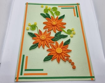 Paper quilling flower greeting card | Handmade card for Birthdays - Anniversary - Greeting Card