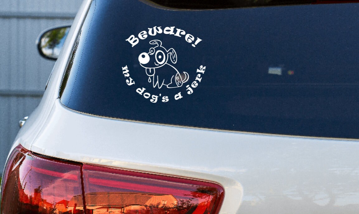 Dog Car Sticker, Funny Dog Car Sticker, Campervan Sticker, Animal Car