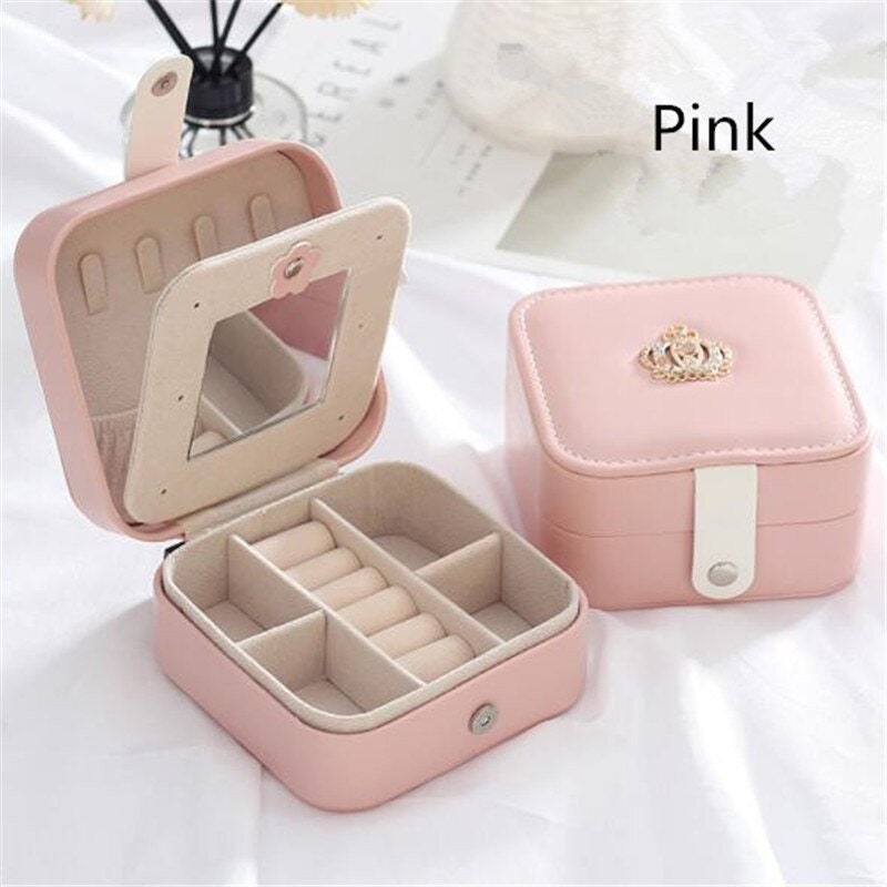 Button PU Leather Travel Jewelry Boxes for Women Girls Etsy UK