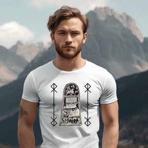 Viking Gotland, UnisexT-Shirt, Viking Shirt, The Hunninge Stone, Viking Longship, Valhalla, The Edda, Valkyries, Sweden Viking Art