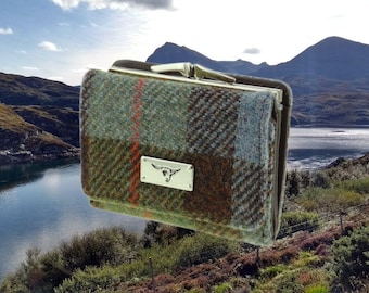 Harris Tweed 'Unst' Purse, MacLeod Tartan Wool, Hand-loomed Scotland, Outer Hebrides Tweed