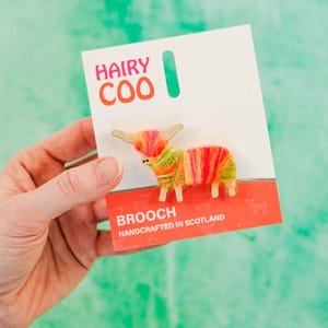 Hairy Coo Brooch-Isla, Scottish Pin, Highland Cow, Heilan Cow, Cow Lover Gift, Made in Scotland