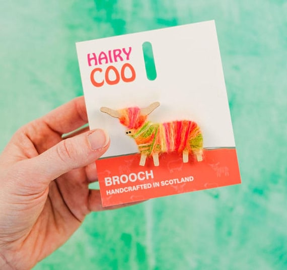 Hairy Coo Brooch-Isla, Scottish Pin, Highland Cow, Heilan Cow, Cow Lover Gift, Made in Scotland