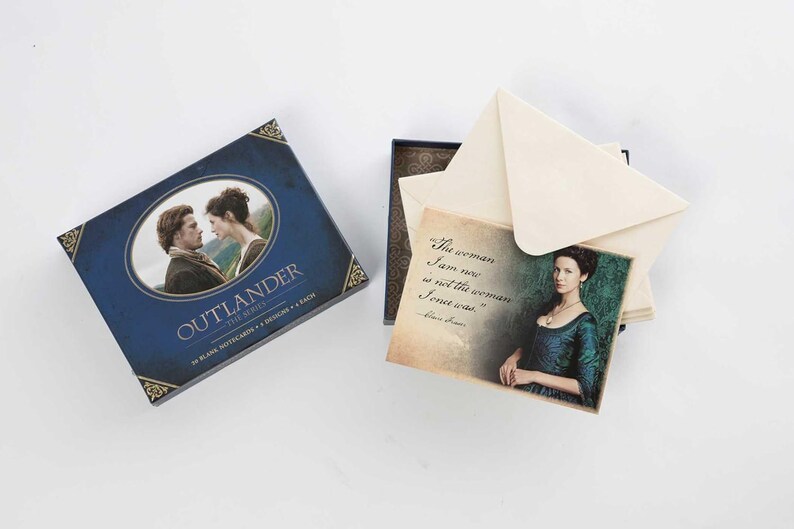 Outlander Blank Box Notecards 20 Cards 5 Designs, Jamie Fraser, Claire Fraser, Scottish Gift ...