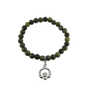 Irish, Connemara Marble, Claddagh, Charm Bracelet. Made in Ireland, Irish Gift for Her, Celtic Symbols