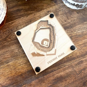 Fenway Park Layered Coaster (Set of 2), 3D Wood Coaster, Sports Gift, Baseball Gift, Home Bar, Custom Gift, Sports Gift, Baseball Fan