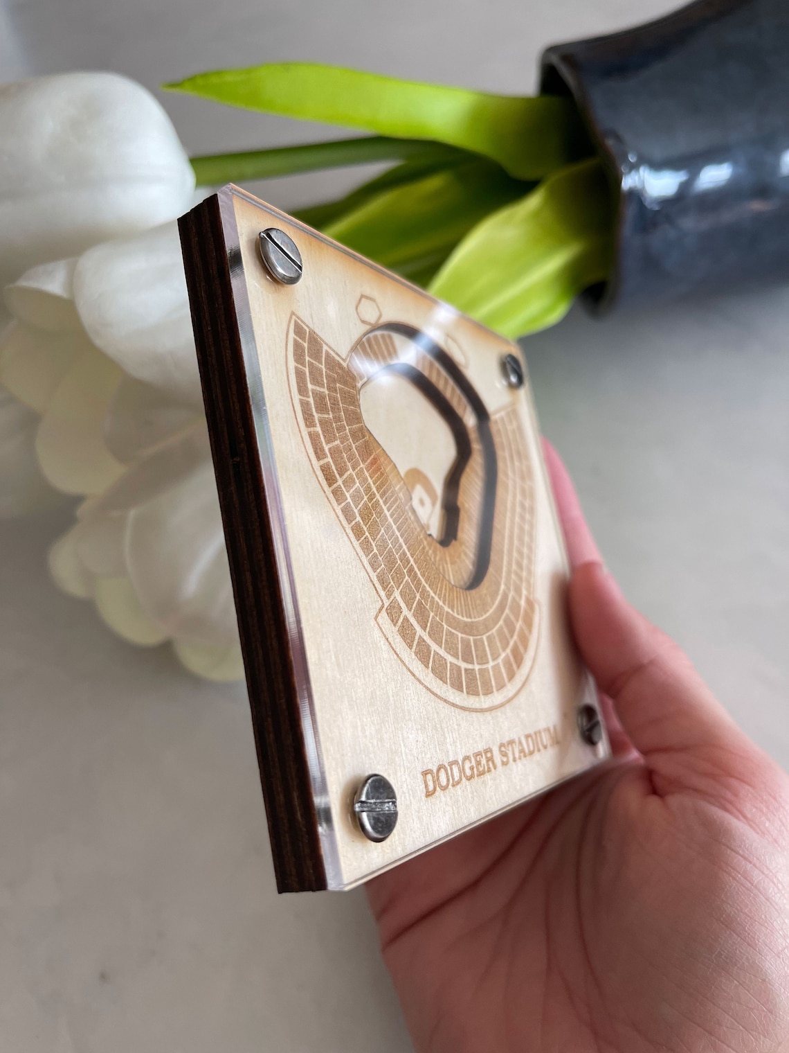 Dodger Stadium Layered Coaster Set of 2 3D Wood Coaster Etsy