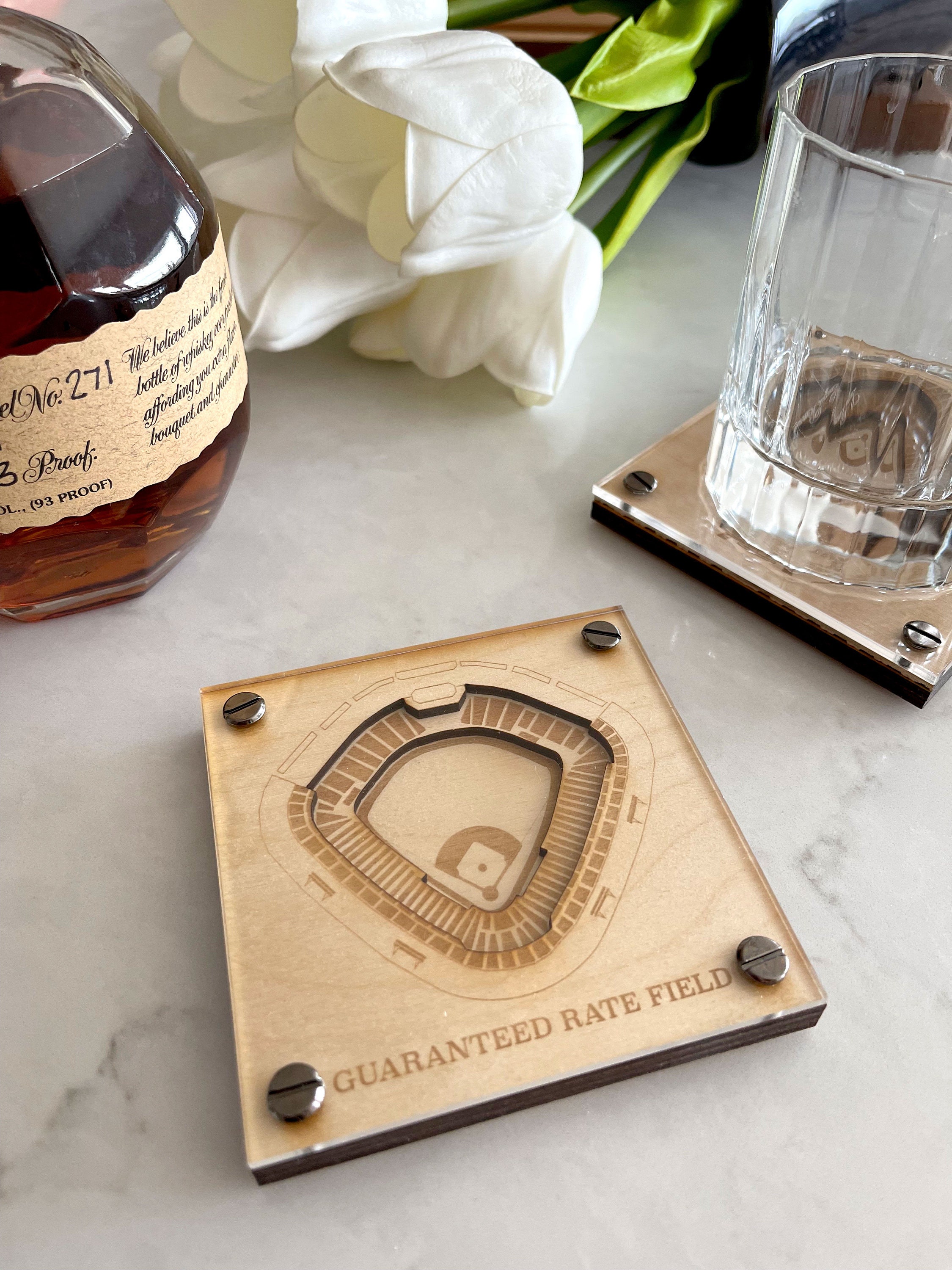 Chicago White Sox Gift set of 2 Wood Coaster Laser Etsy