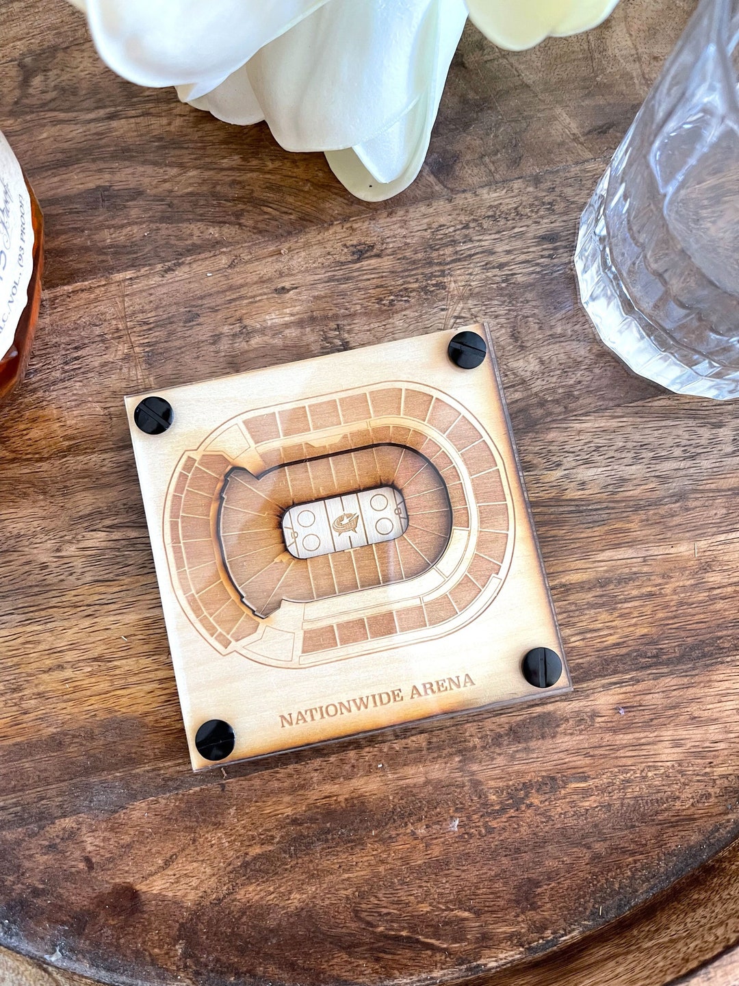 Columbus Blue Jackets Layered Coaster set of 2, 3D Wood Coaster, Sports Coaster, Sports Gift