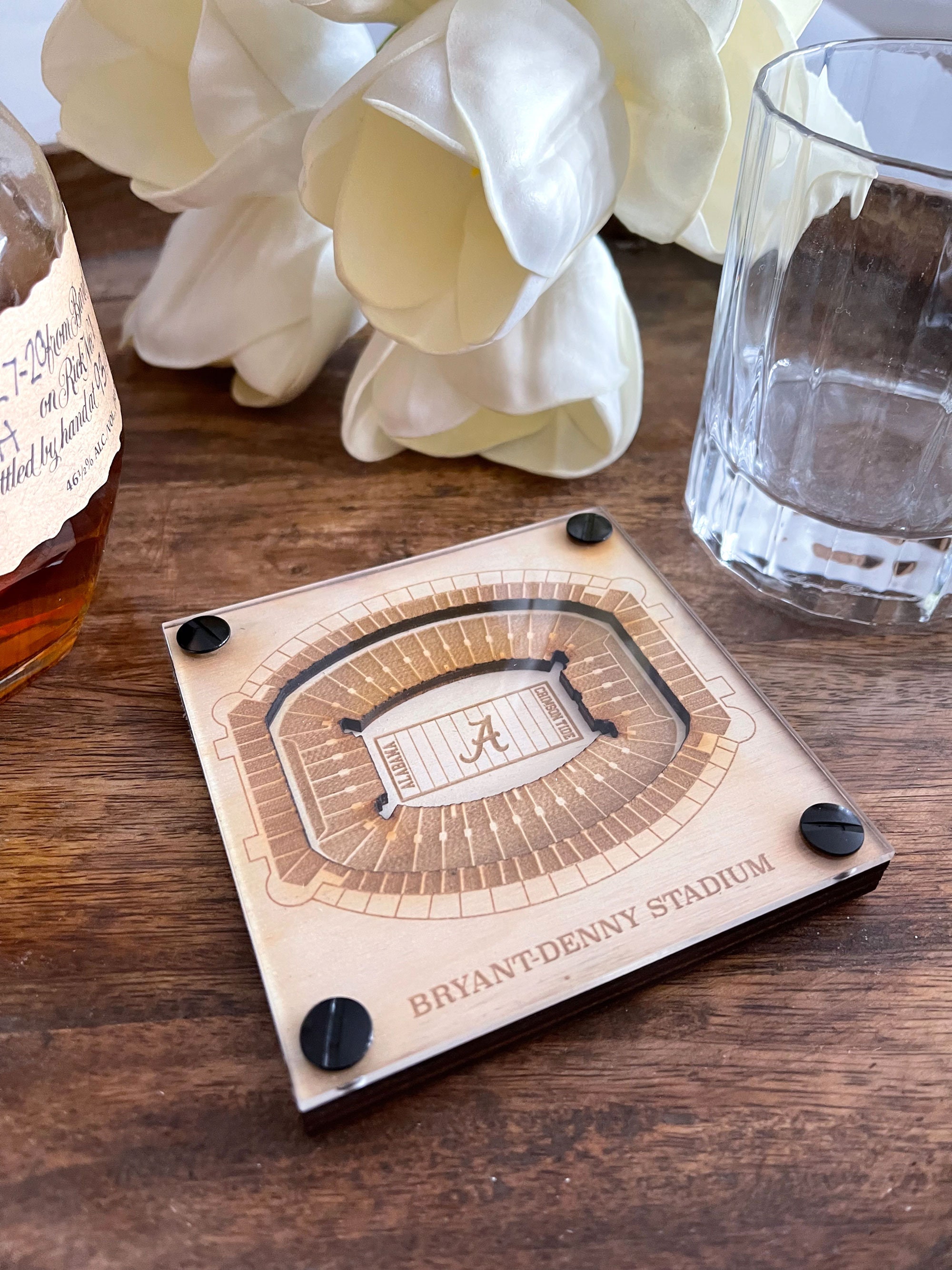 Bryant Denny Stadium Layered Coaster set of 2 3D Wood Etsy