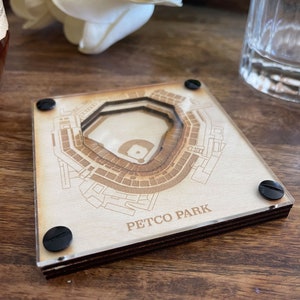 San Diego Padres Layered Coaster Set of 2, 3D Wood Coaster, Sports Coaster, Sports Gift, Baseball Gift, Man Cave, Gift for Him, Sports Fan image 8