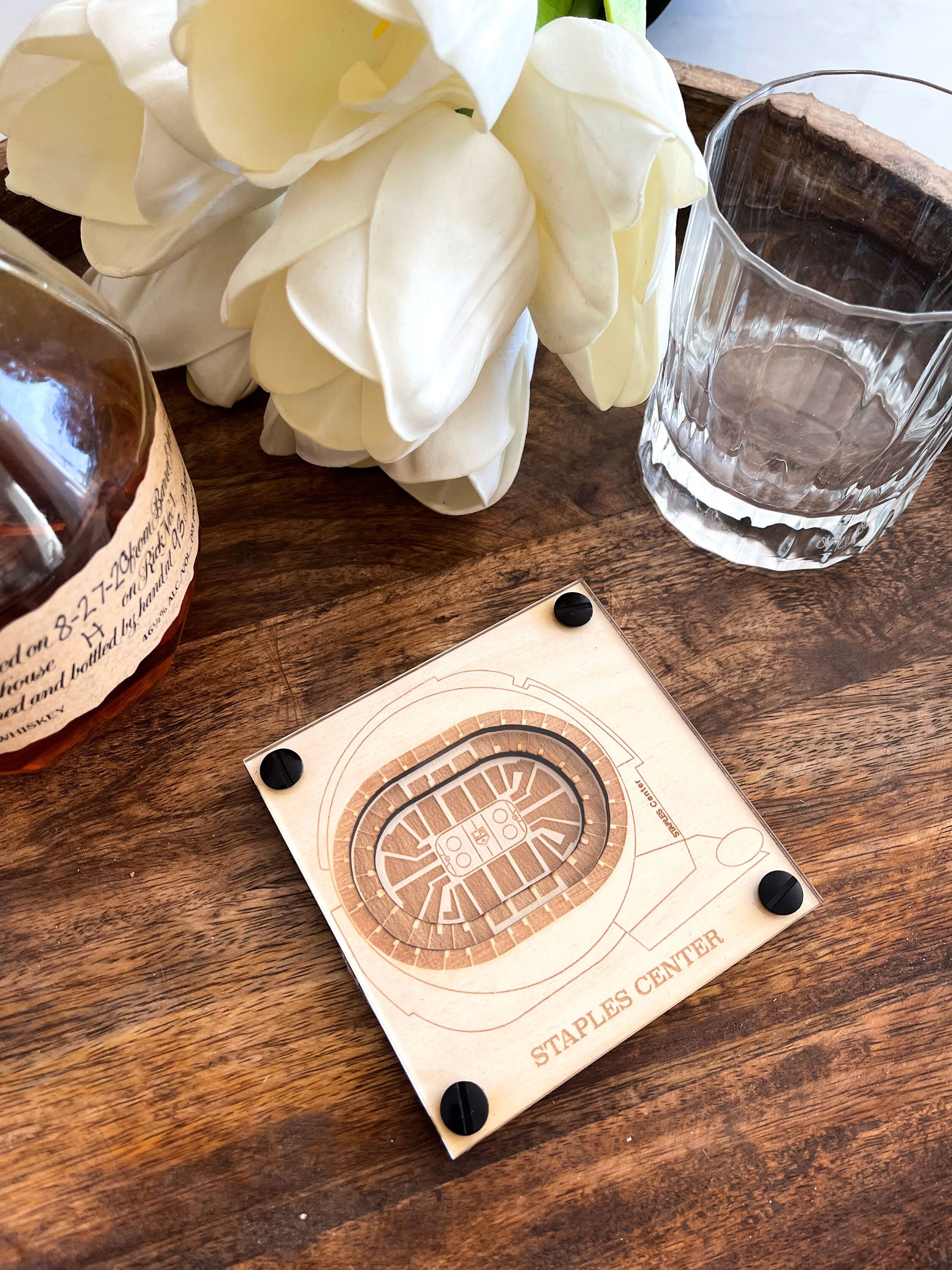Custom Engraved LA Kings - Personalized Whiskey Glasses In Wood